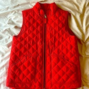 Bright red vest